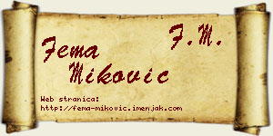 Fema Miković vizit kartica